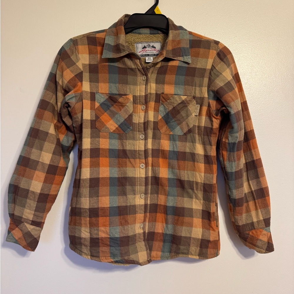 Legendary Whitetails Women's Sherpa Lined Flannel Shacket in "Rustic" Size XS